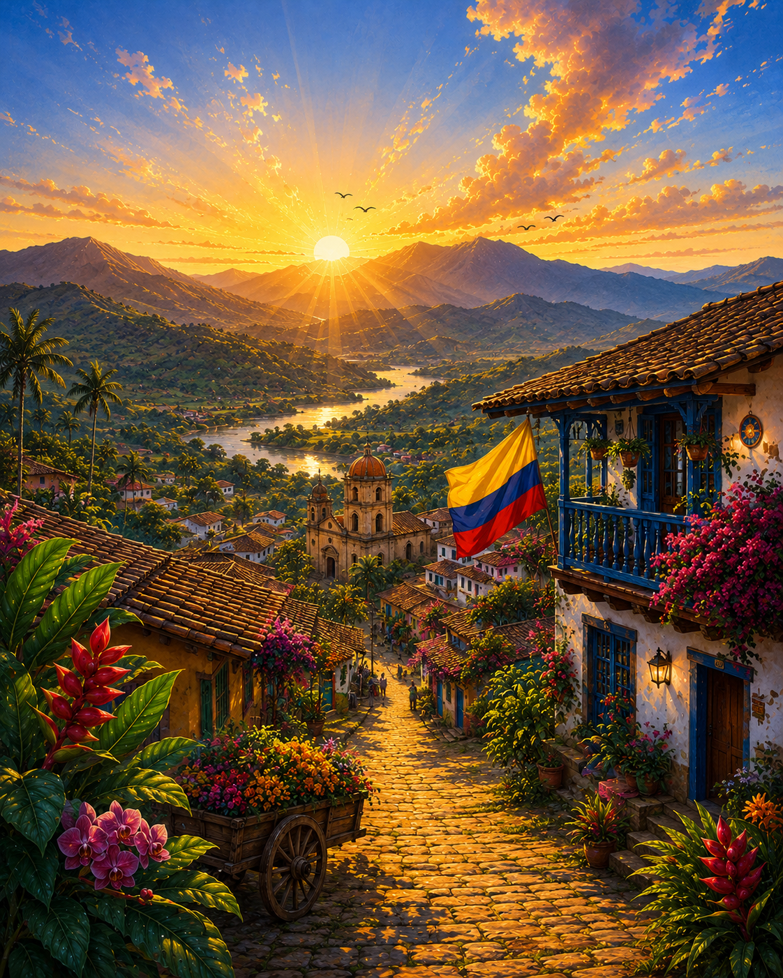 Coffee farms in the Colombian Andes